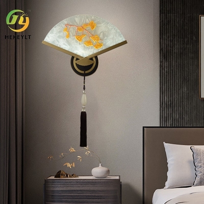 Новая лампа стены коридора лампы стены лист вентилятора цвета эмали меди китайского стиля