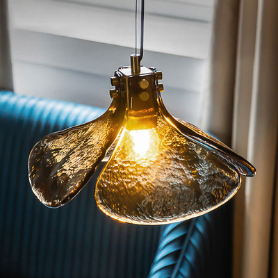Скандинавский винтаж Wabi Sabi Clover Стеклянная люстра Ресторан Кафе Спальня Подвесная лампа
