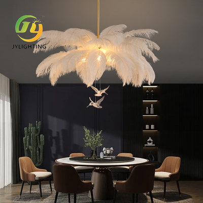 Скандинавский креативный роскошный страус перья птица подвеска свет современный простой спальный люстра