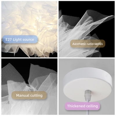Современный скандинавский креативный белый нить светодиодный люстра простые белые облака подвесный свет для спальни