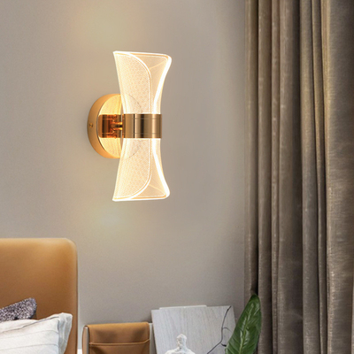 Современный светодиодный акриловый металл прозрачный стреммер Стенный свет для спальни проход гостиная
