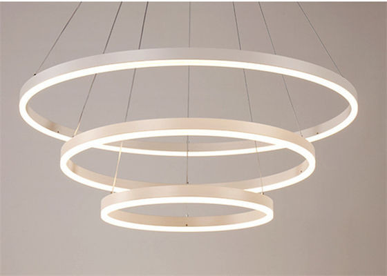 Люстра кольца зоны освещения 25m2 акриловая алюминиевая современная круговая