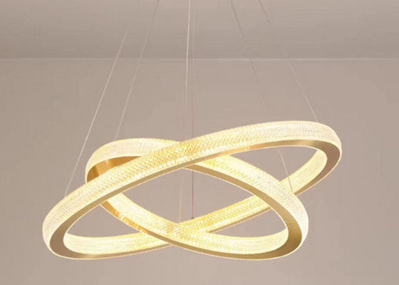 Потолочное освещение кольца СИД цвета золота размера 40x60x80x100cm ясное для гостиницы Hall