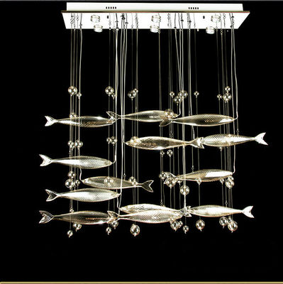 Украшение Chrome или серебряных стеклянных современных привесных светлых рыб G4 форменное домашнее