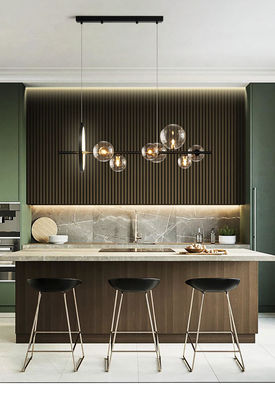 Линейный современный привесной свет G9 для металла кухни столовой ясного стеклянного черного