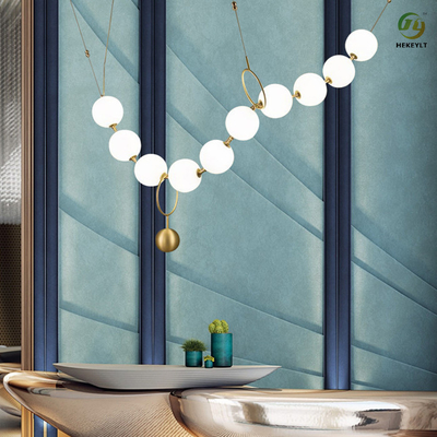 Нордическая постмодернистская светлая роскошная линия люстра ожерелья шарика стекла живущей комнаты