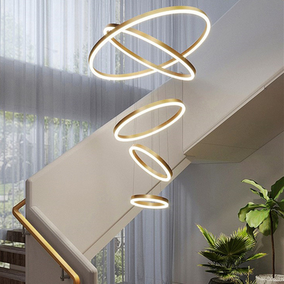 Алюминиевое акриловое современное освещение люстры кольца СИД потолка для столовой