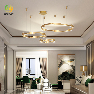 Геометрический бронзовый роскошный современный верхний сегмент комнаты прожития света кольца творческий