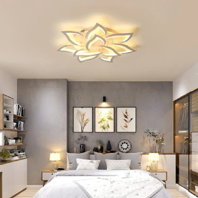 Цветок приведенный потолочного освещения акриловой художественной спальни современный простой декоративный белый