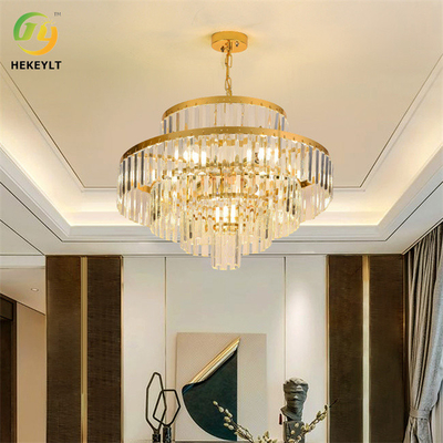 Золото кристаллического подвесного светильника Э14 роскошное и ясное для живущей комнаты
