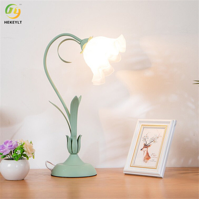 Держатель лампы лампы стеклянного стола цветка зеленого цвета E27 керамический
