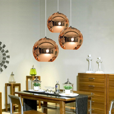 Свет стеклянного шарика зеркала медного золота серебряный привесной для обеденного стола острова кухни просторной квартиры