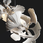 Белое нордическое привесное светлое гинкго Biloba цветет медная люстра СИД