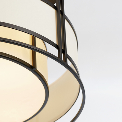 Современный простой круговой подвесок свет гостиная спальня столовая ткань люстра