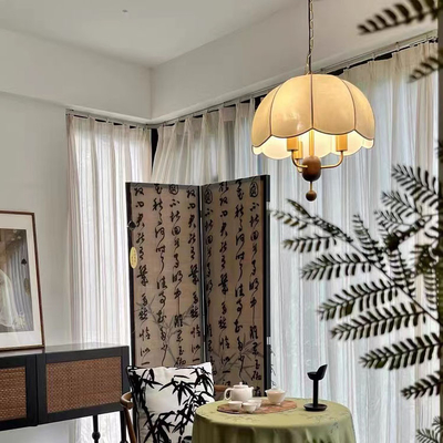Французская винтажная ткань подвесная лампа столовая спальня ткань стиль столовая лампа