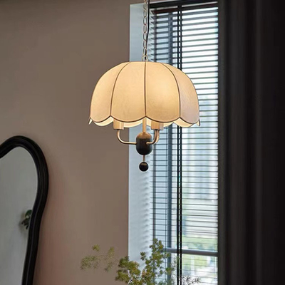 Французская винтажная ткань подвесная лампа столовая спальня ткань стиль столовая лампа