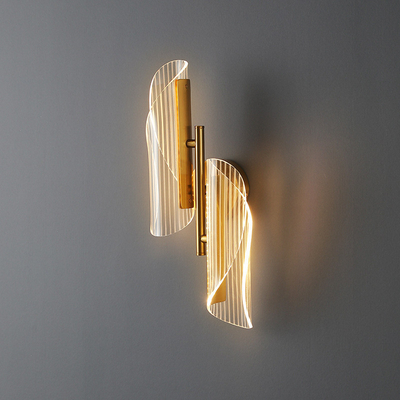 JYLIGHTING Современный простой светодиодный стреммер Стенный свет акриловый металл Прозрачный для прохода спальни
