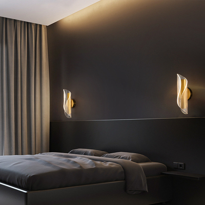 JYLIGHTING Современный простой светодиодный стреммер Стенный свет акриловый металл Прозрачный для прохода спальни