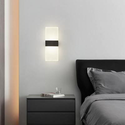 Современный простой прямоугольный светодиодный настенный светильник Прозрачная спальня Гостиная Ресторан Отель