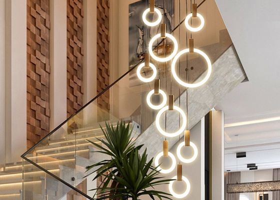 Приспособление освещения лампы падения столовой гостиницы лестницы виллы современного круга акриловое