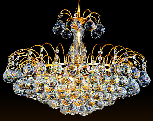 Свет роскошного золота столовой живущей комнаты ясный кристаллический привесной